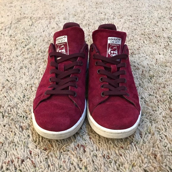 ADIDAS Stan Smith Burgundy Suede - Size 6.5 - Picture 2 of 6
